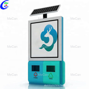 Sided solar outdoor advertising trash bin light box